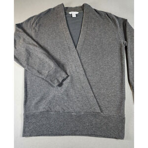 Athleta Womens Wrap Sweatshirt Gray Medium 04/22 Pullover Athleisure Soft READ
